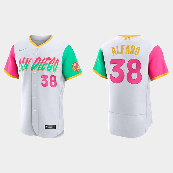 Men's San Diego Padres #38 Jorge Alfaro White 2022 City Connect Flex Base Stitched Baseball Jersey